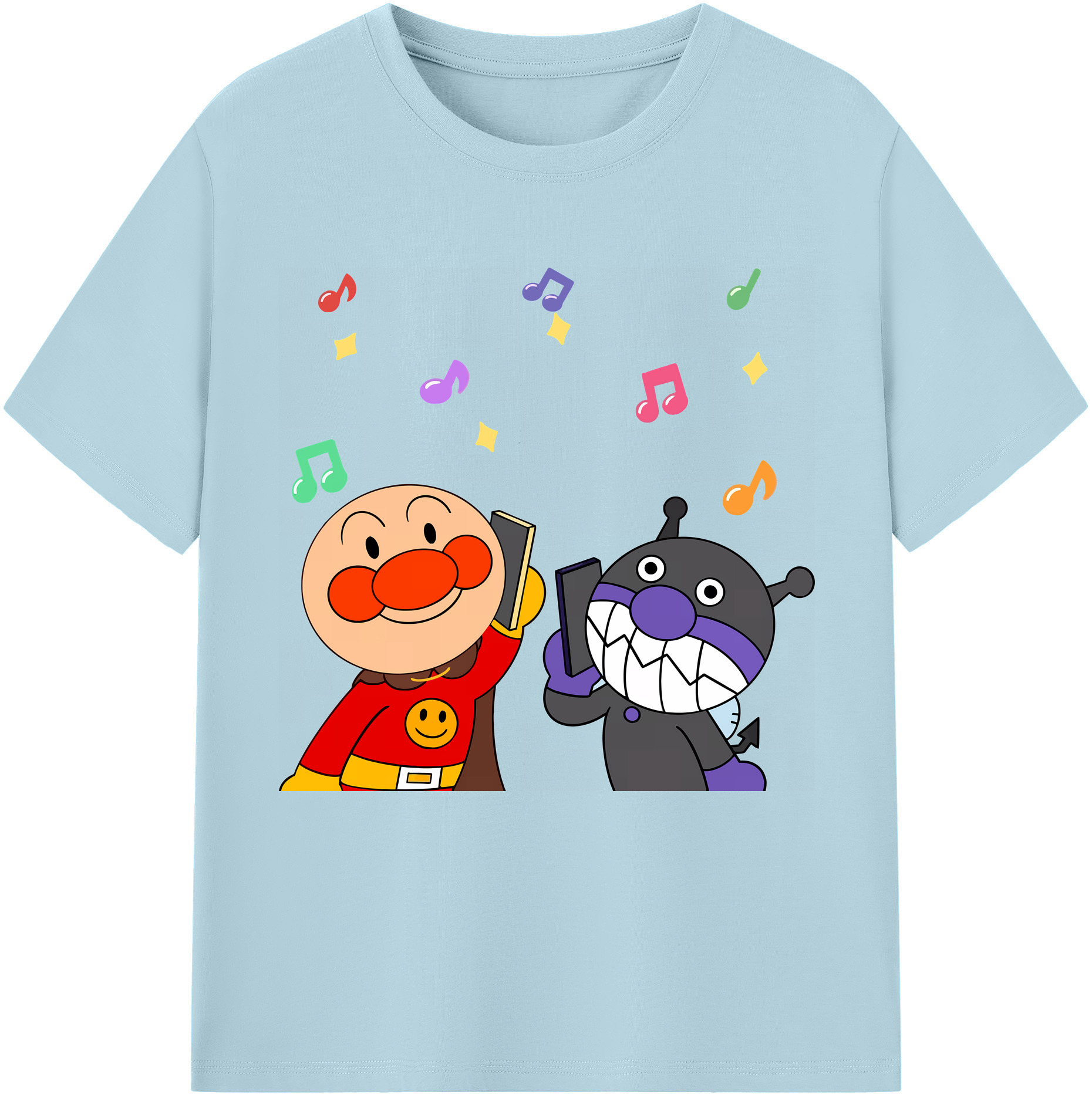 （画像用） アンパンマン Anpanman 綿100％半袖Tシャツ（フロントプリント）